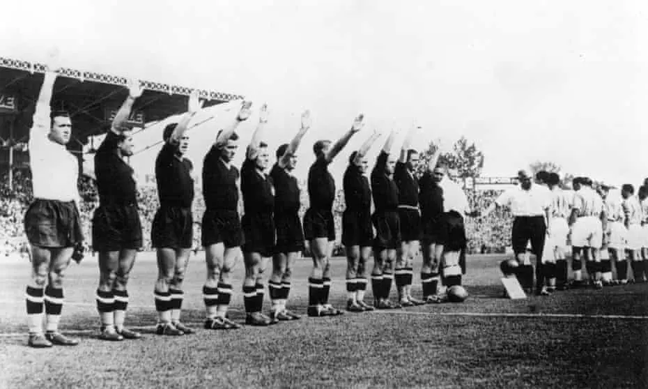 Italian Team before the 1938 world cup soccer games