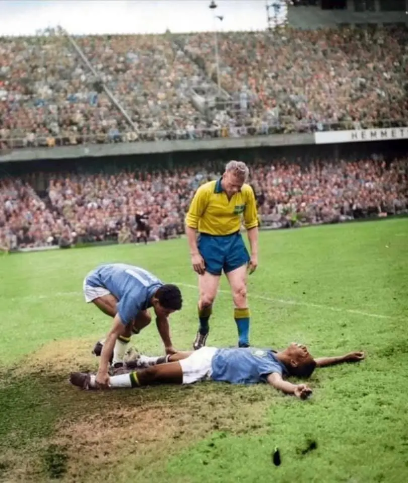 brazilians celebrate winning the 1958 world cup final