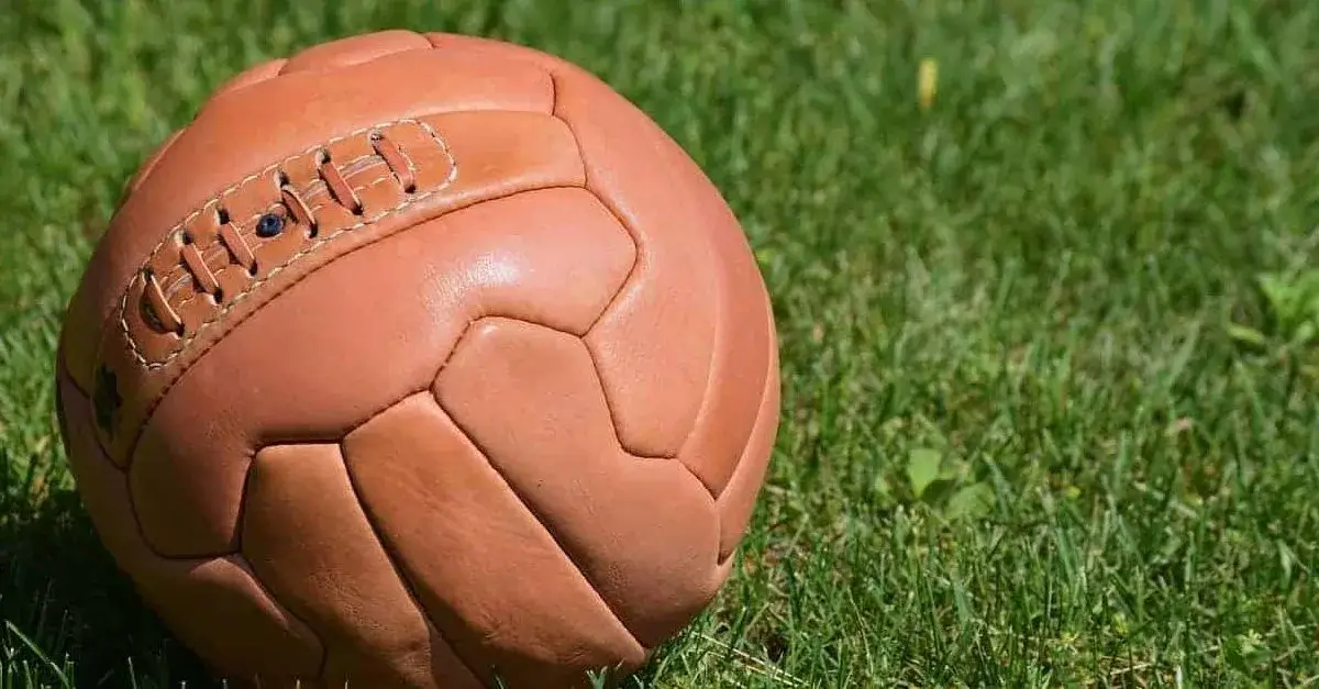 close up image of an old football
