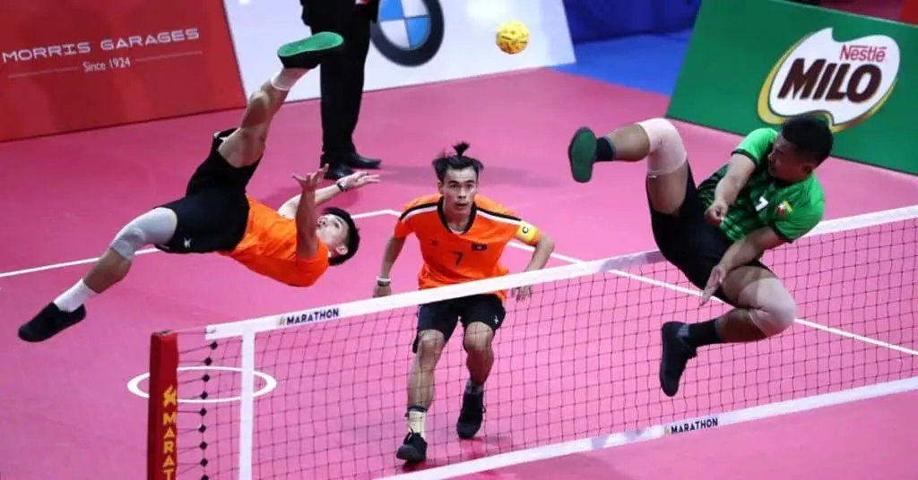 Sepak Takraw The Origins History Rules And Equipment   Sepak Takraw Game In Action 1024x536 