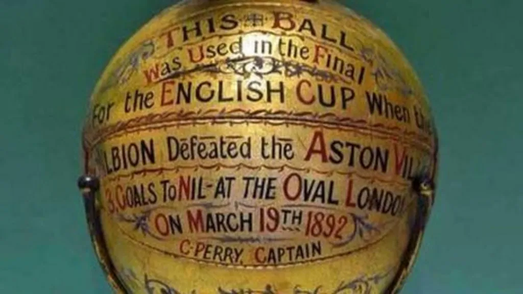 The soccer ball that was used for the 1892 fa cup final
