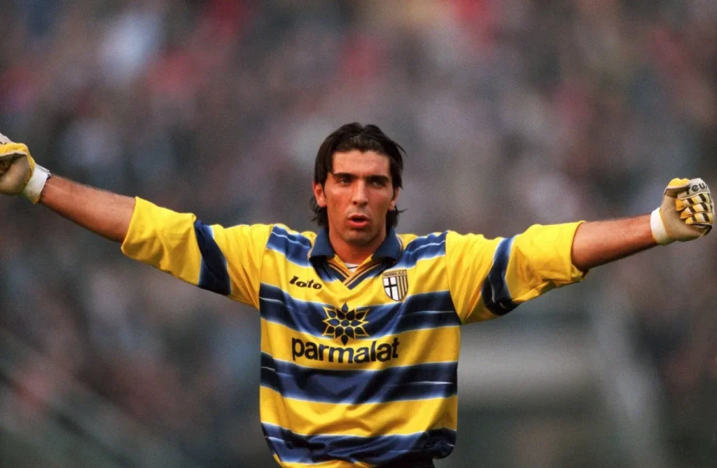 italian goalkeeper buffon playing in his debut for Parma