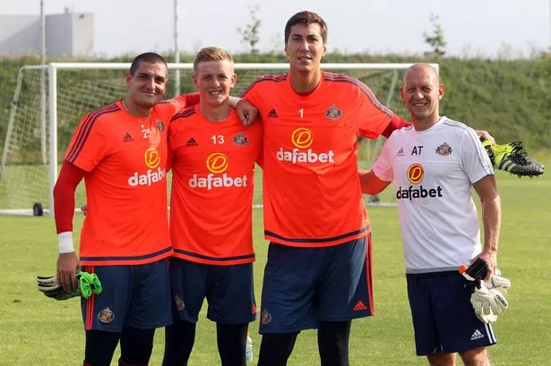 Costel Pantilimon with is other sunderland goalkeepers