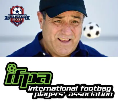 founder of hacky sack John Stalberger and IFPA logo