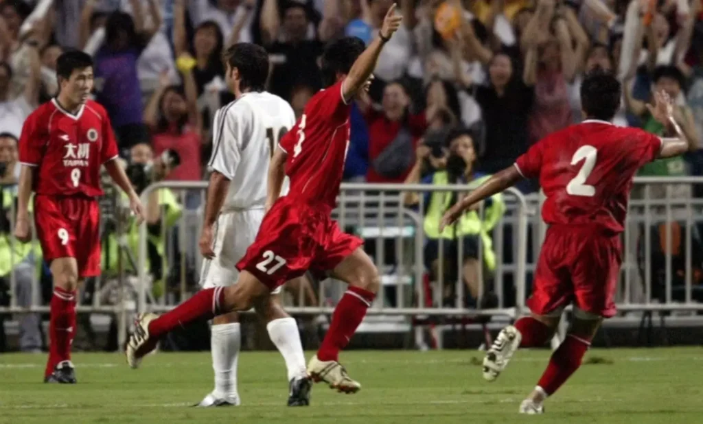 Hao Haidong celebrating a goal