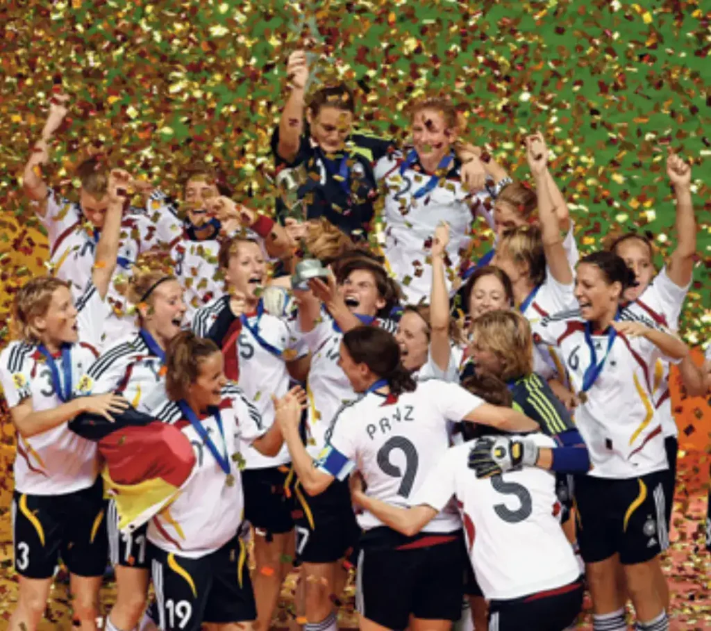 germany players celebrate winning the 2007 world cup