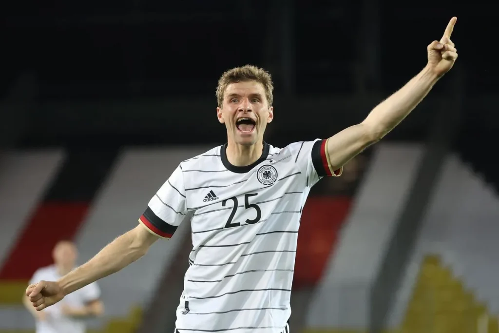 Thomas Muller celebrating a goal