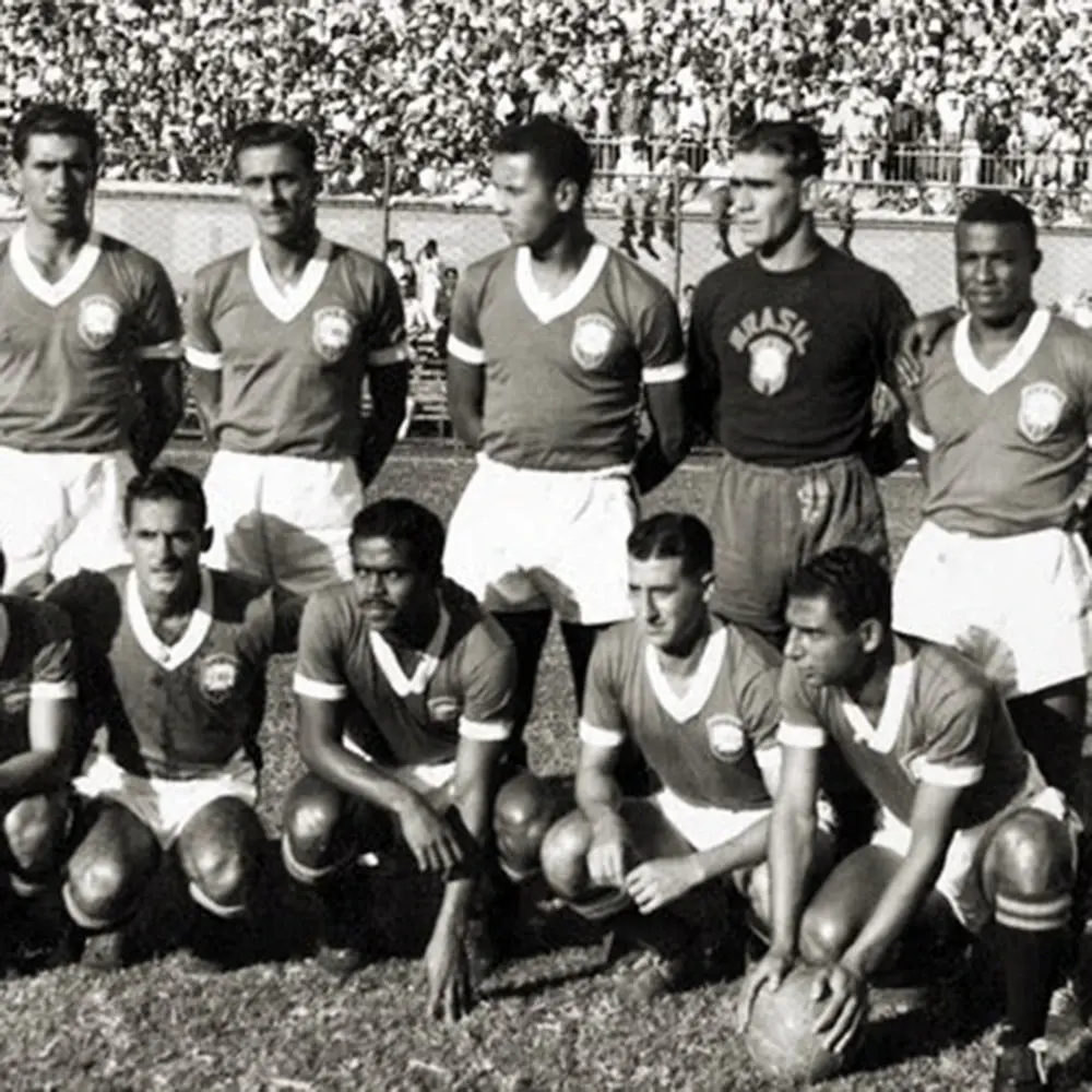 brasil team having team photo before final of the world cup at the Maracana stadium