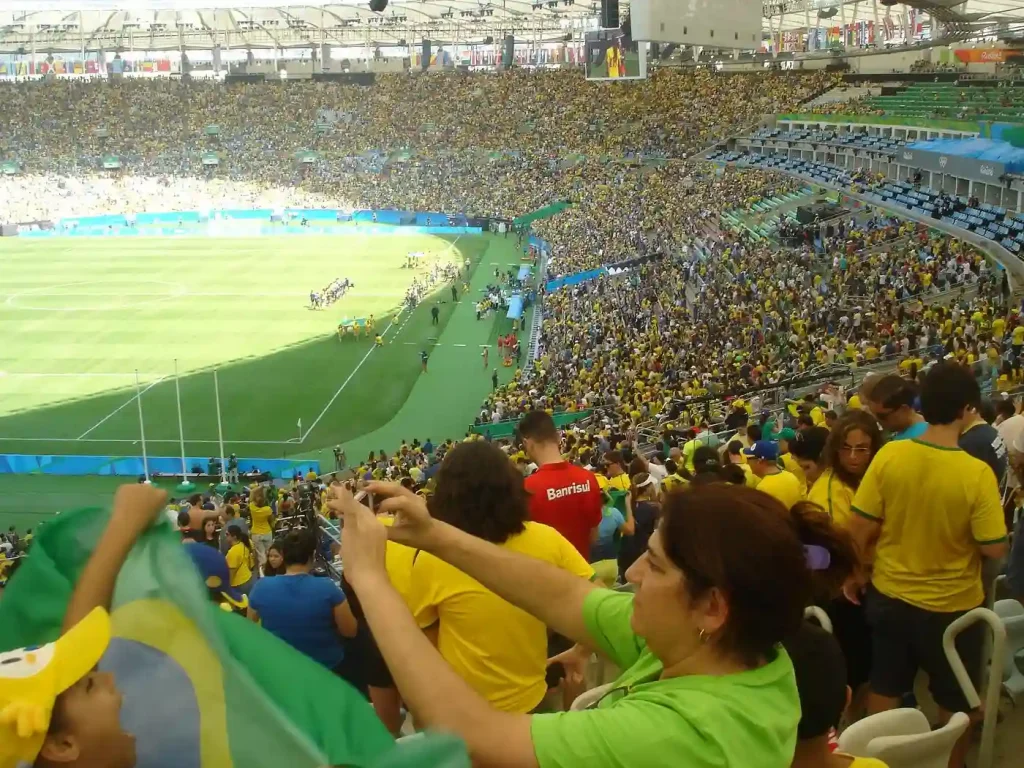 brazil playing in the new maracana stadium