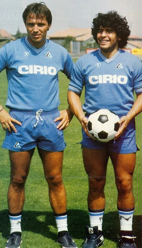 daniel bertoni and diego maradona at napoli