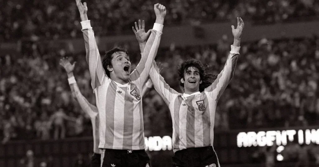 daniel bertoni celebrating the world cup victory in 1978