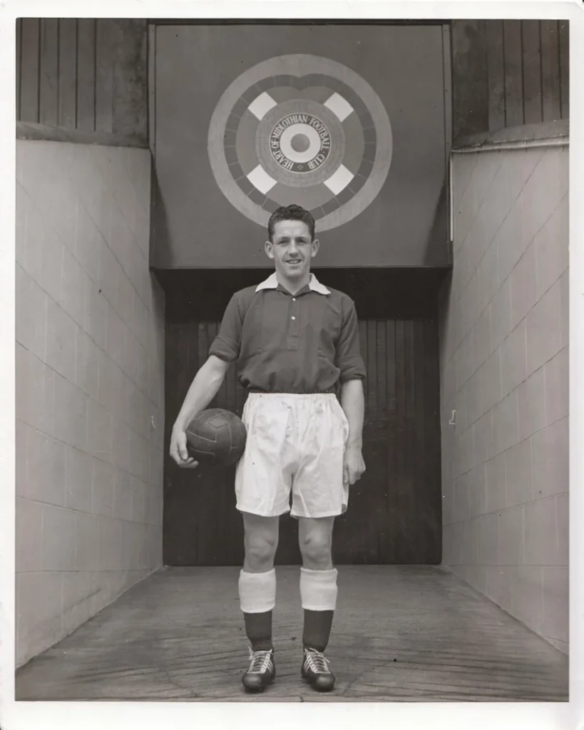 dave mackay standing in the players tunnel at hearts