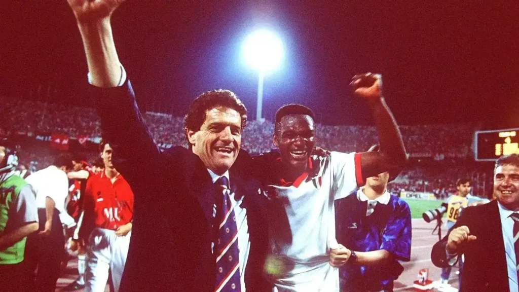 fabio capio celebrating winning the 1994 champions league