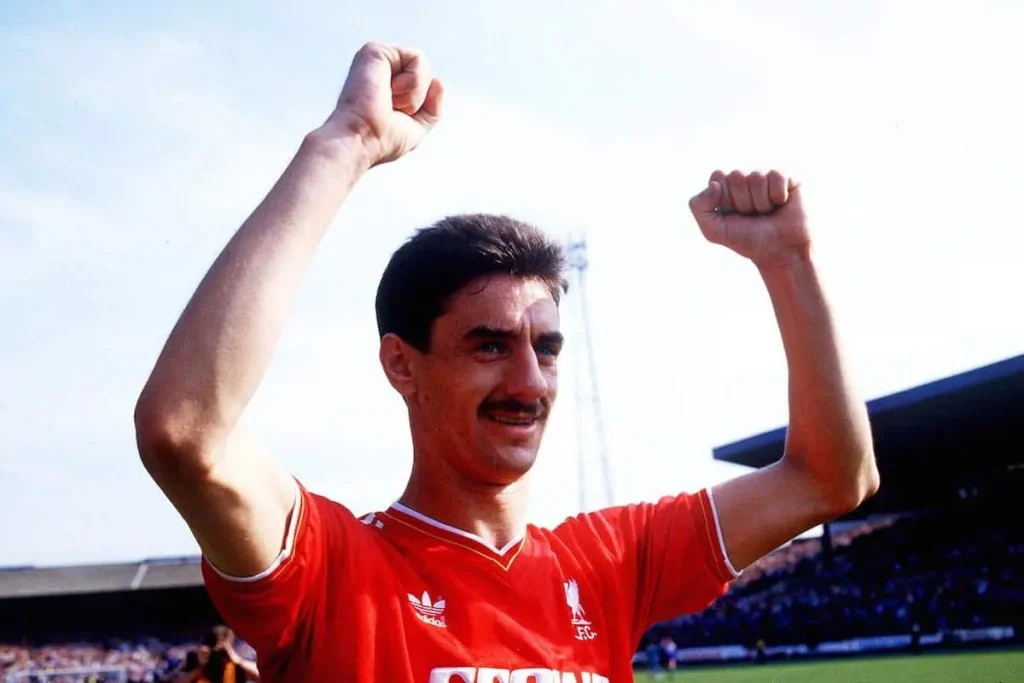 ian rush of liverpool fc celebrating a goal