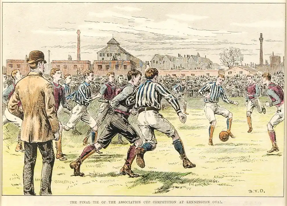 drawing of the 1892 fa cup final