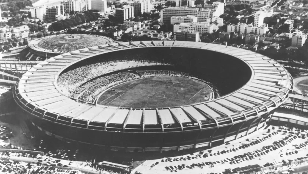 overhead Maracana Stadium view on 1950 World Cup final day