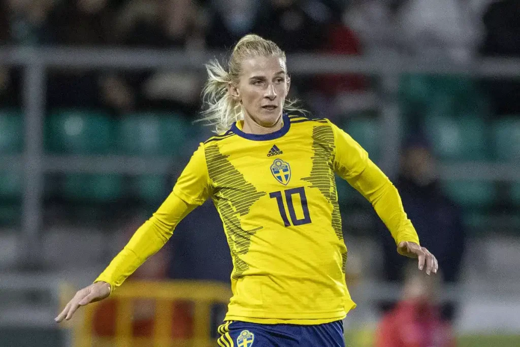 sofia jakobsson representing Sweden Women's soccer team