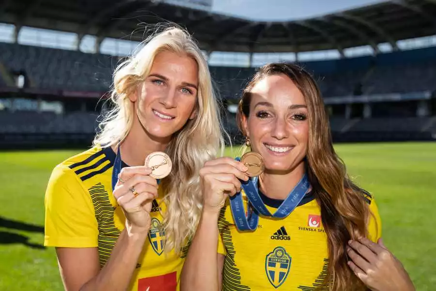 swedish national soccer teammates with bronze medal