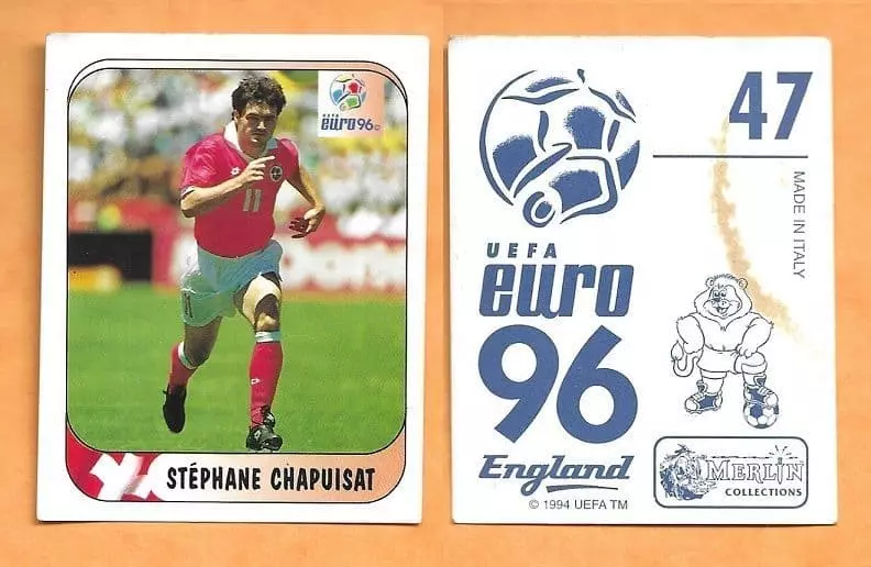 euro 96 stamp of Stephane Chapuisat