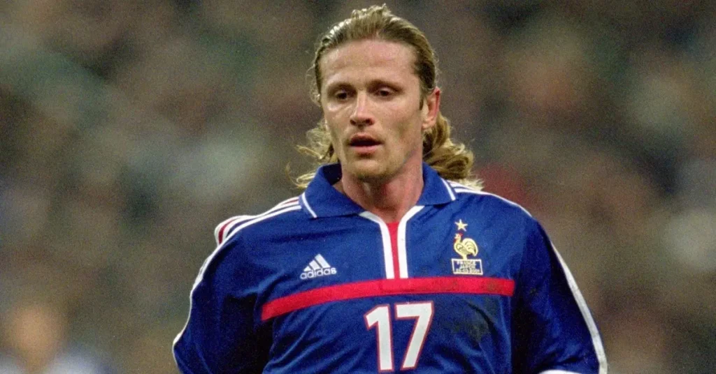 world cup winner emmanuel petit in action for france