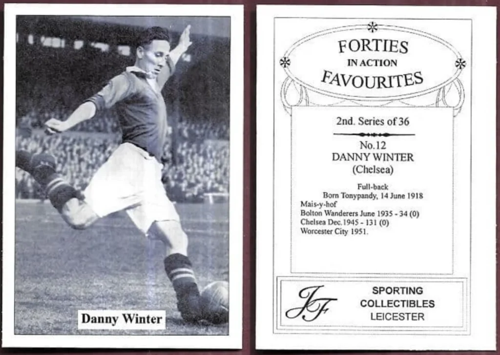 Chelsea soccer player danny winter kicking the ball with his right foot