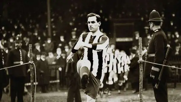 the captain colin veitch leading out newcastle united