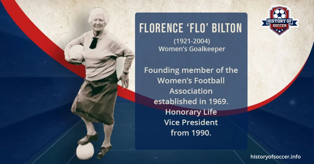 florence bilton standing with one foot on a soccer ball
