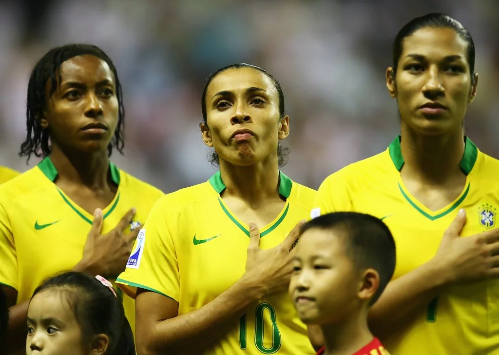 Marta with brazil women's national teammates