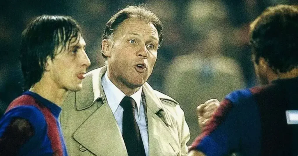 Rinus Michels managing his players