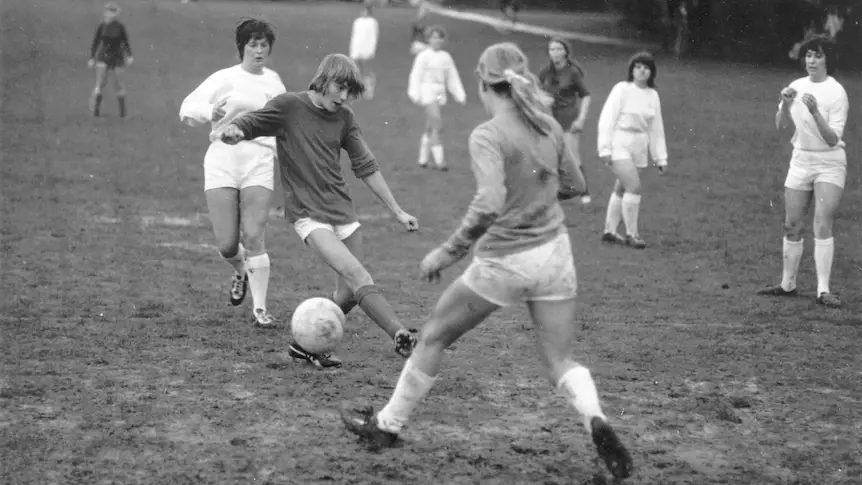 girls playing football in portsmouth