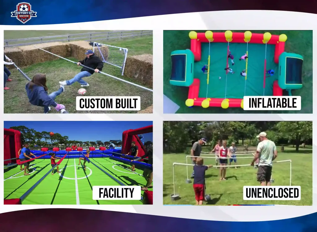 different types of human foosball fields
