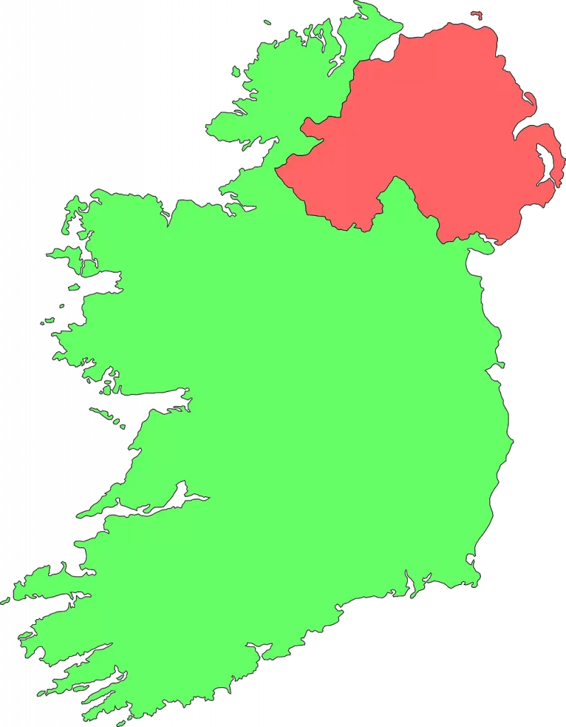 map of ireland and northern ireland