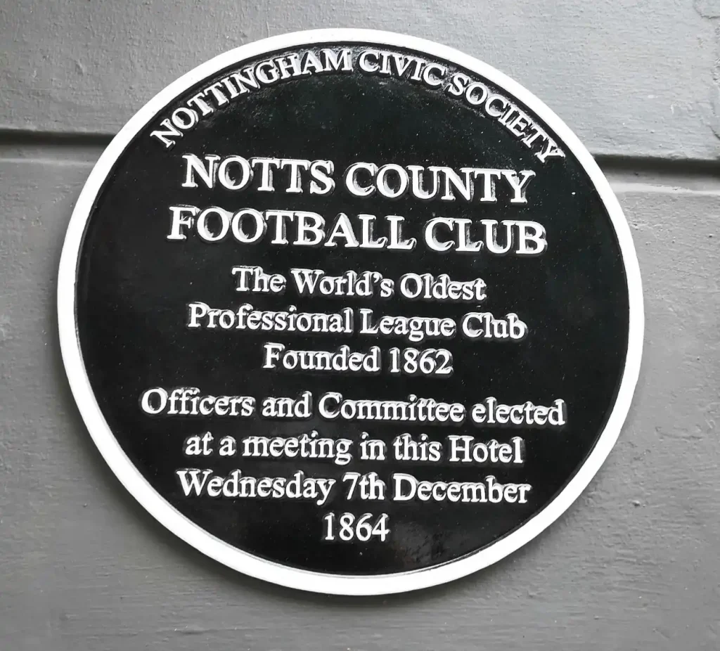 notts country plaque when club was founded