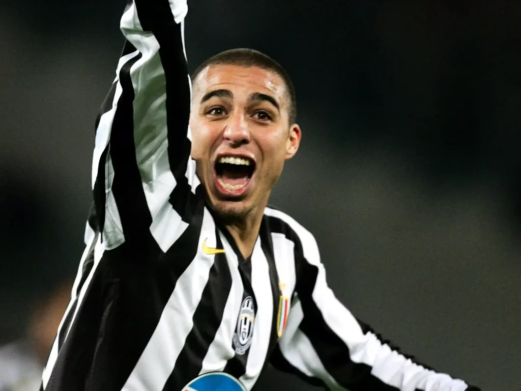 david trezeguet playing for juventus and celebrating