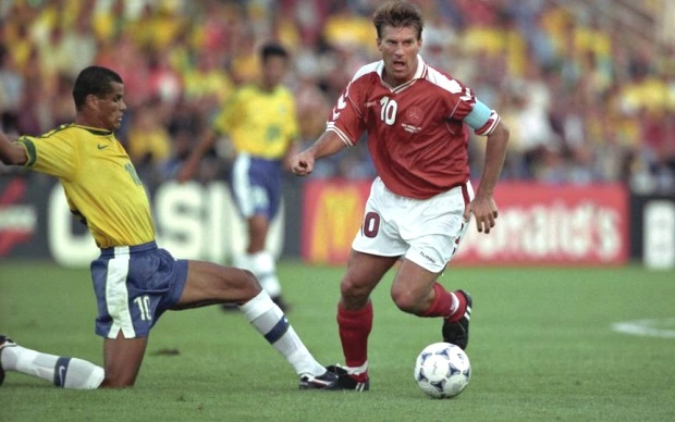 Laudrup playing for Denmark