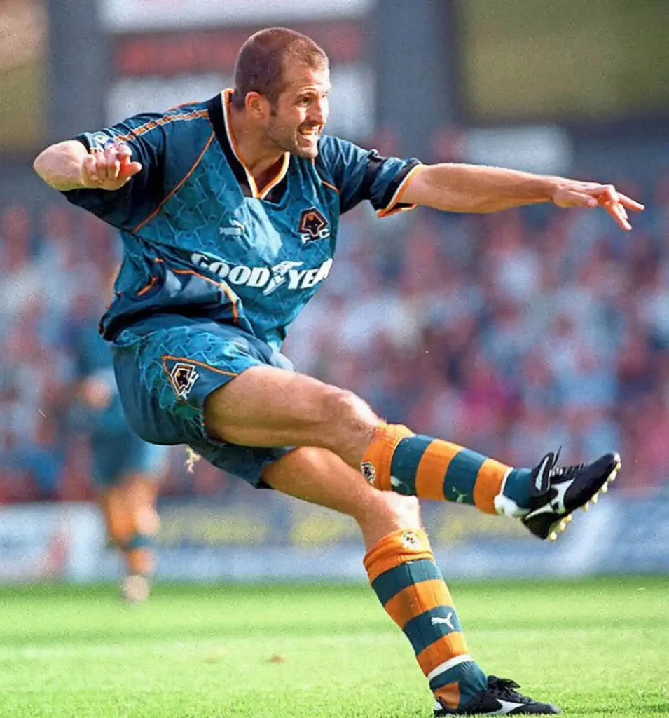 steve bull in away wolves kit