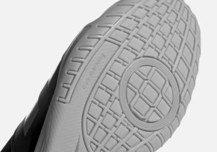the sole of an adidas futsal shoe