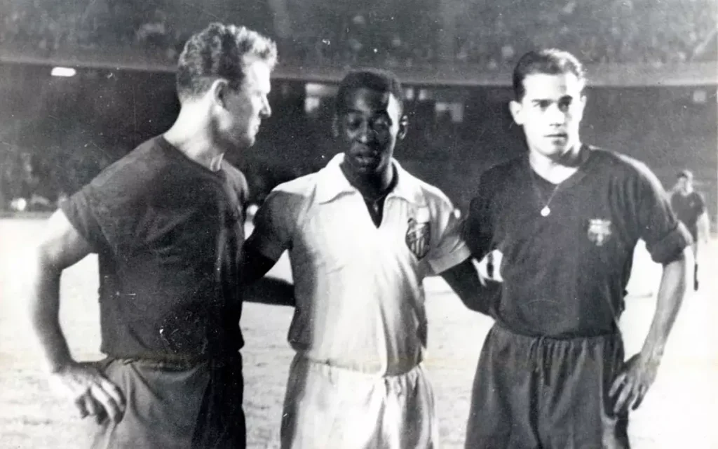 Luis Suarez Miramontes with Pele