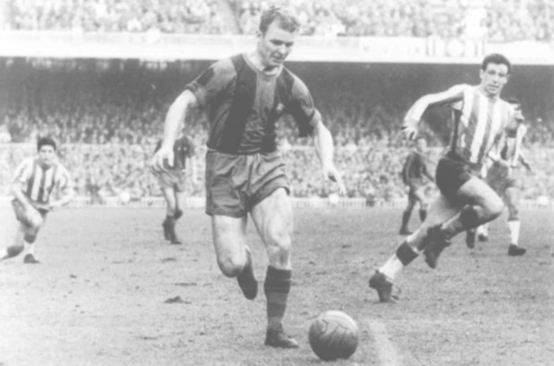 László Kubala with ball at his feet