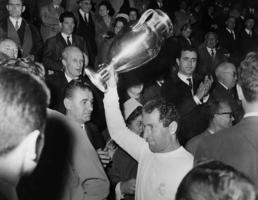 holding the european cup aloft