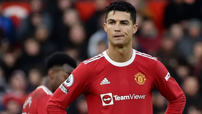 CR7 playing for manchester united in 2022