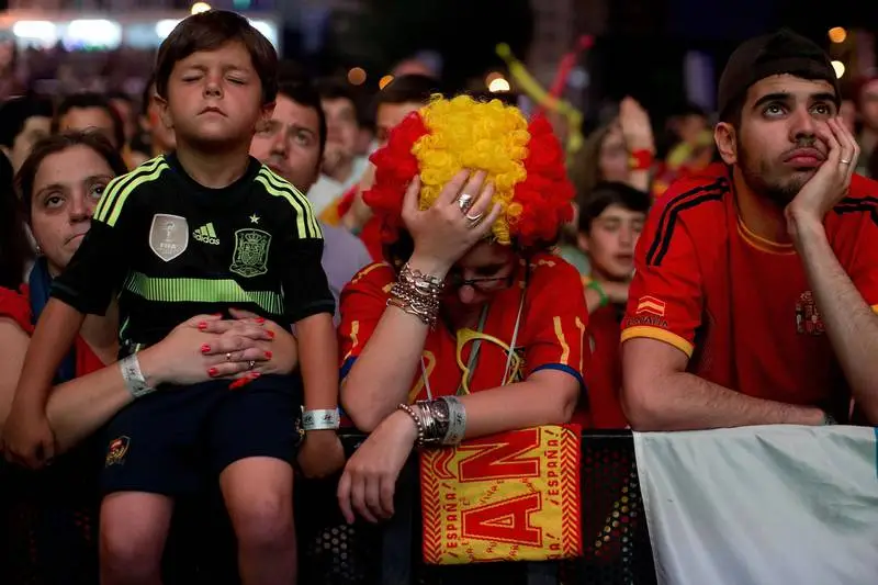 Disappointed Spanish fans