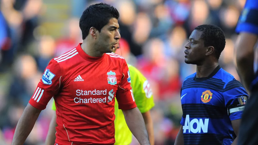 patrice evra being racially abused from Luiz Suarez