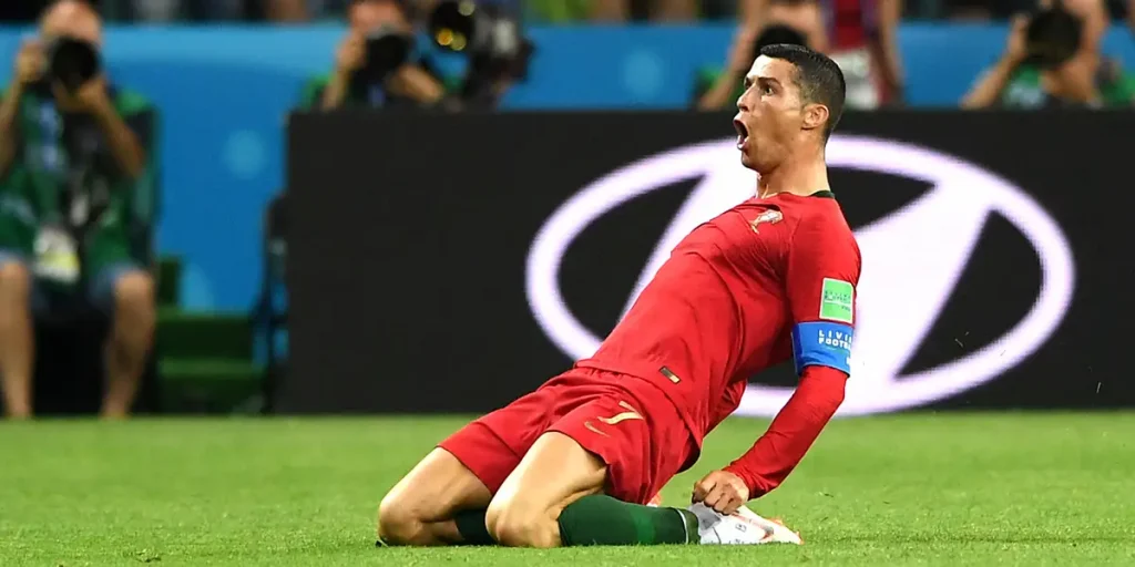 ronaldo scoring a hat trick at the 2018 world cup