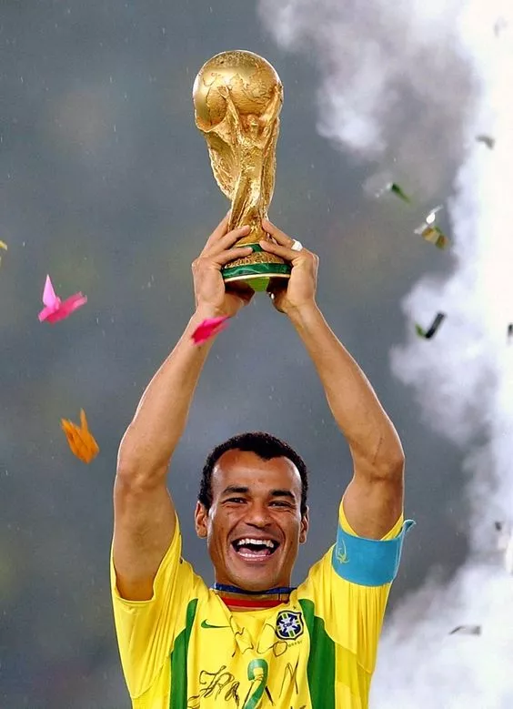 cafu lifting the 2002 world cup