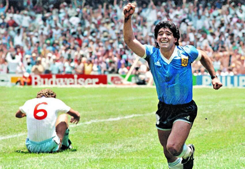 maradona celebrating after scoring goal of the century