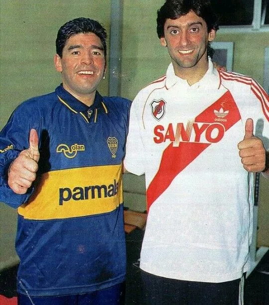 Enzo Francescoli and Diego Maradona