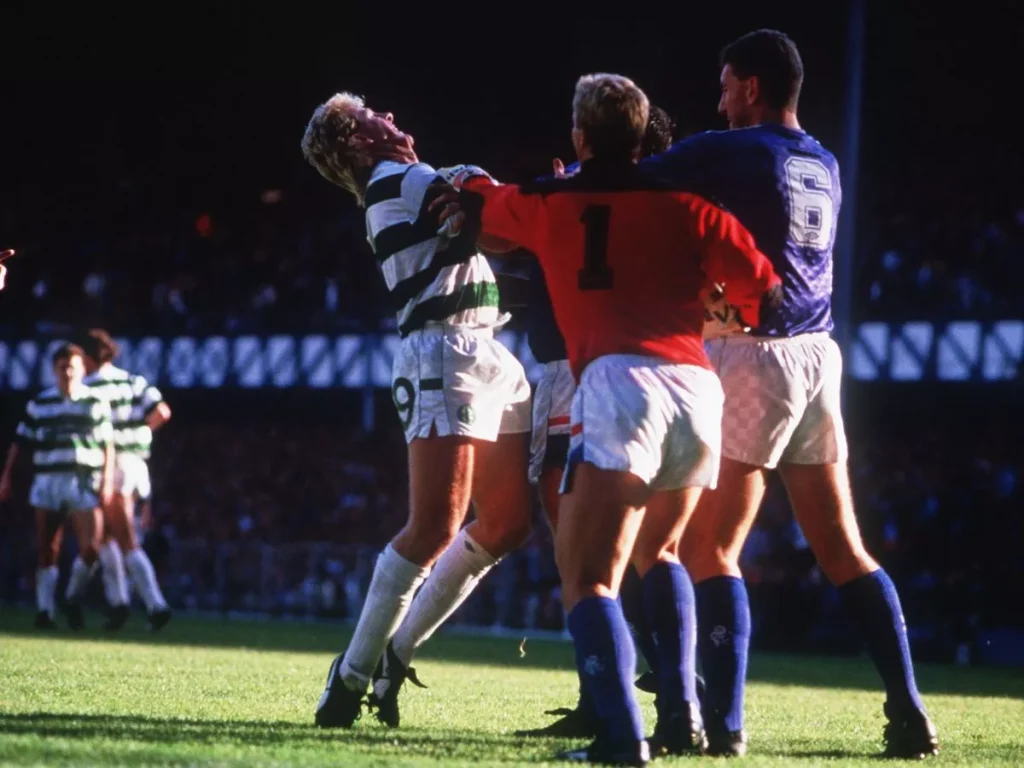 chris woods fighting the old firm derby