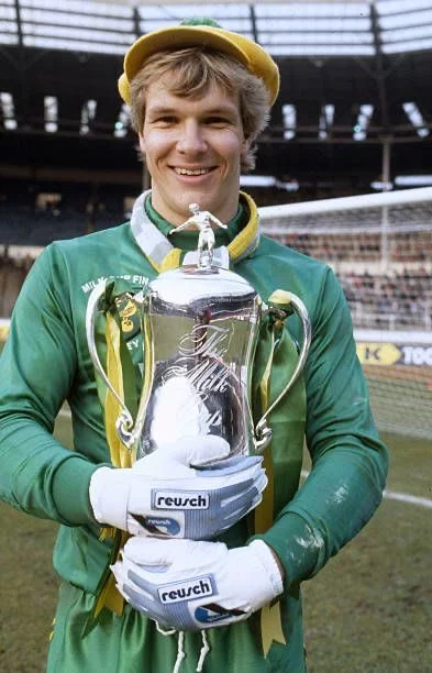 chris woods winning trophy at norwich