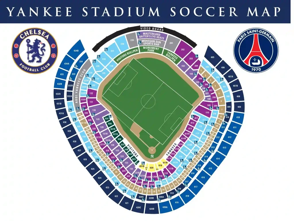 yankee stadium soccer maps